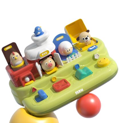 Farm Pop-up Montessori Early Education Cause and Effect Music Sound Toys Pop-up Station
